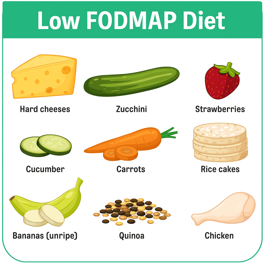 Low-FODMAP snack options illustration