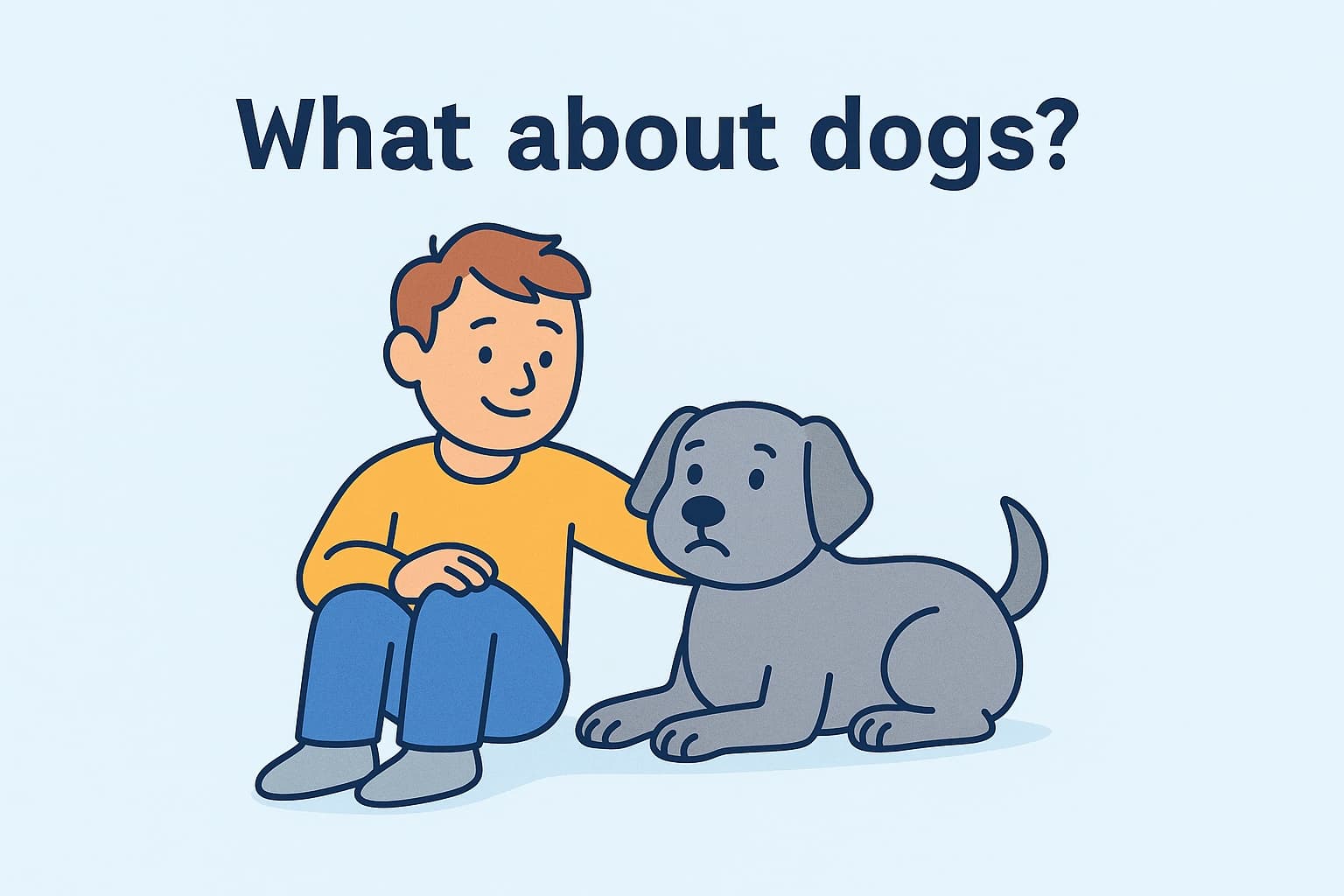 Person next to dog, both reacting to smelly dog gas